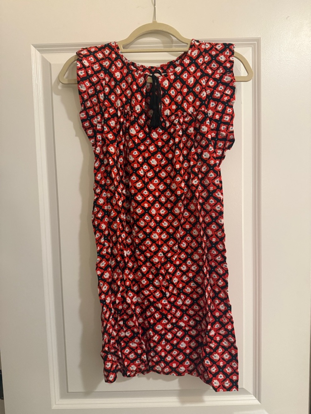 Loft Red Patterned Shift Dress